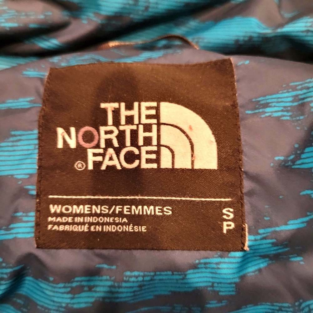 😁The North Face Turquoise Down Vintage Puffer Jacket S - Picture 4 of 4